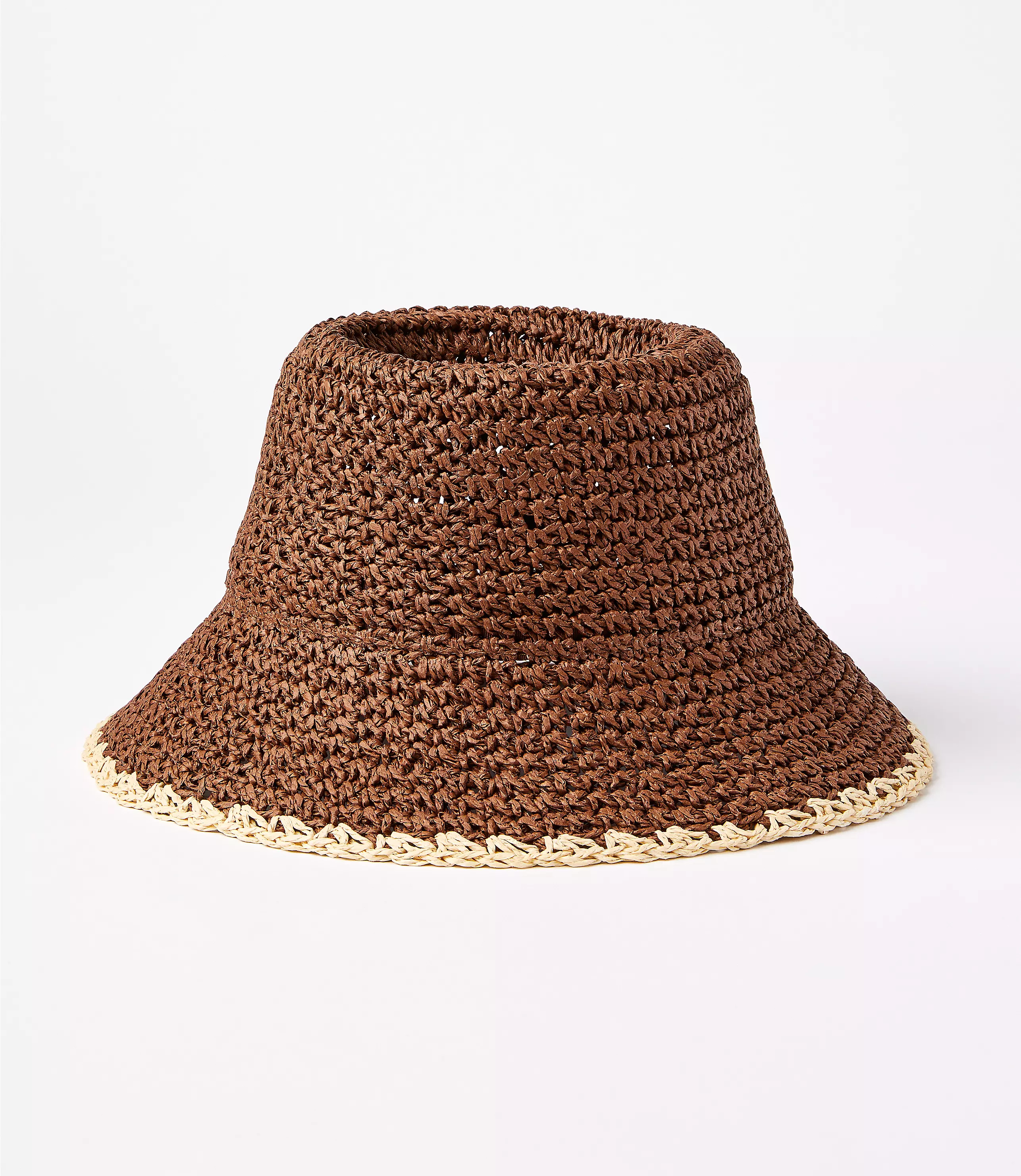 Whipstitch Straw Bucket Hat | LOFT
