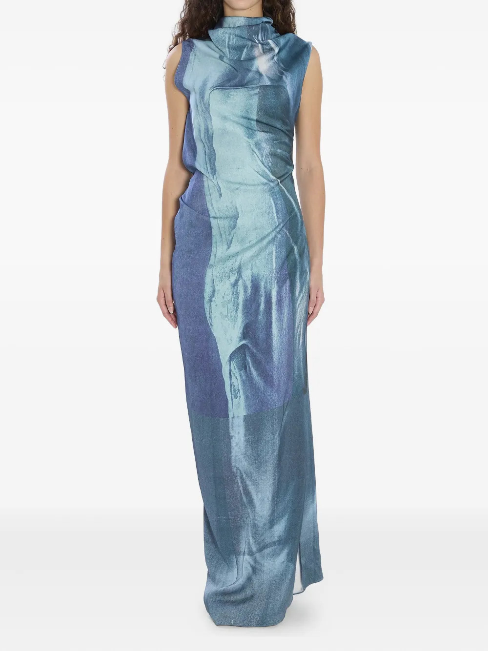Jean Paul Gaultier geometric-print Maxi Dress | Blue | FARFETCH | Farfetch Global