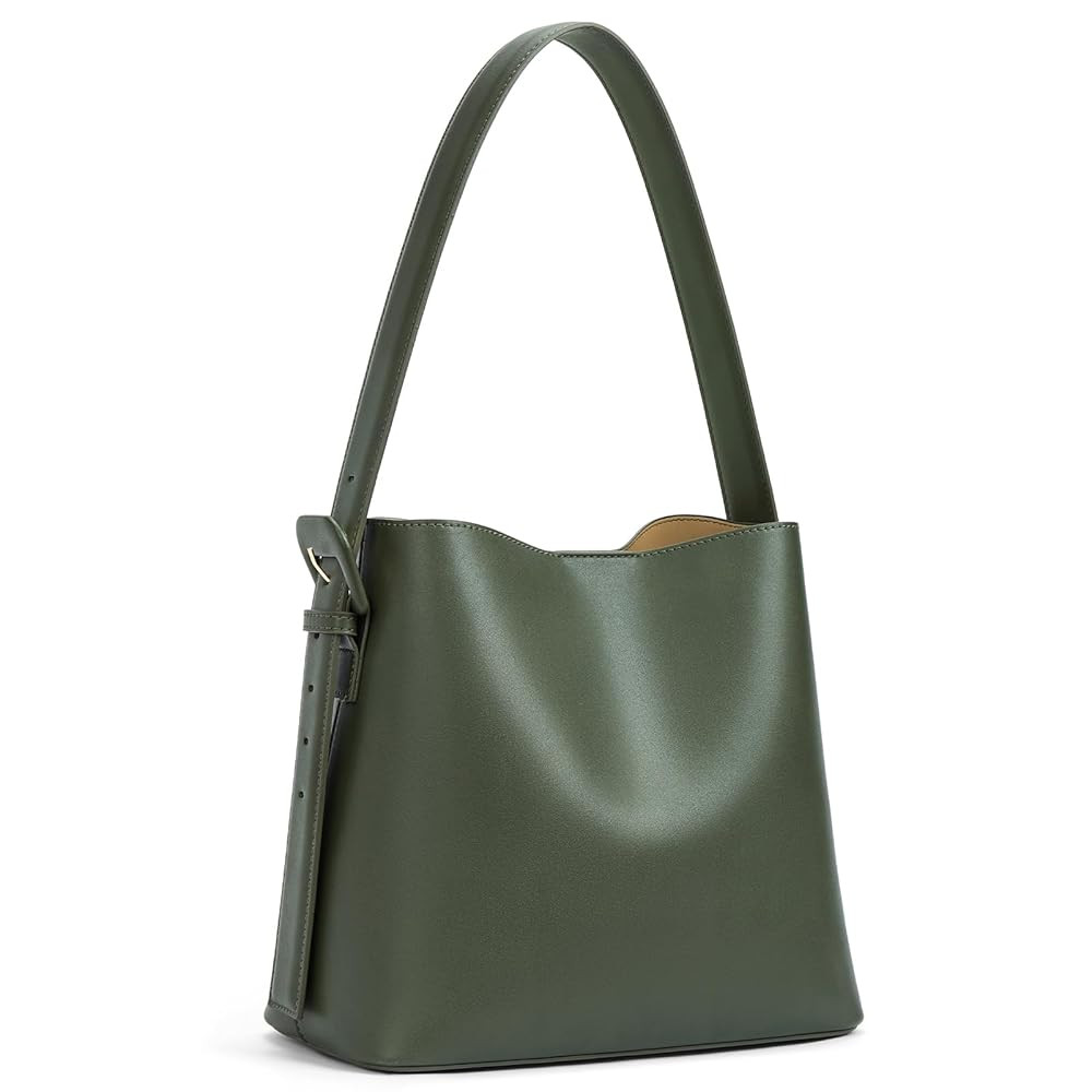 BOSTANTEN Bucket Bag Vegan Leather Shoulder Purses for Women Trendy Adjustable Strap | Amazon (US)