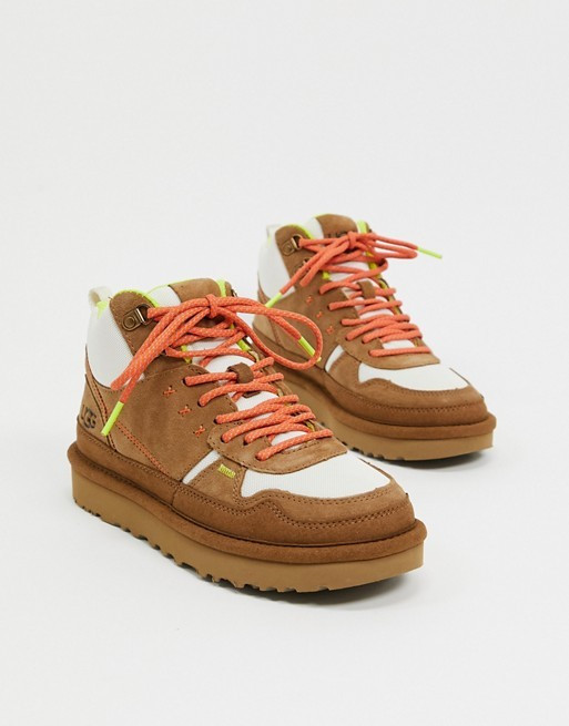 UGG Highland Hi Heritage sneakers in chestnut | ASOS (Global)