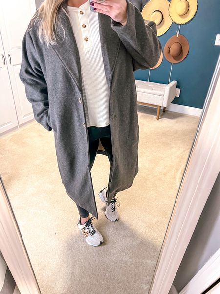 Casual winter outfit 

Started with my faux leather leggings - these have great tummy support but still comfortable for all day wear. I styled with a casual Henley top and a long coat. Kept it casual with sneakers, but could also dress this up with boots. 

Size 18 | size 20 | plus size casual outfit | faux leather leggings outfit | plus size ootd | winter outfit | cold weather outfit | plus size outfit ideas 

#LTKstyletip #LTKover40 #LTKplussize
