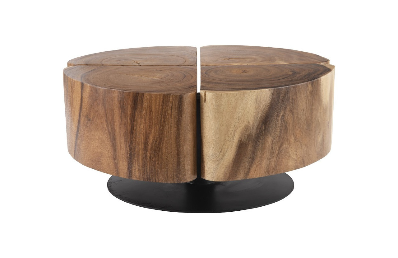 Clover Solid Wood Coffee Table In Natural Wood | 1stopbedrooms
