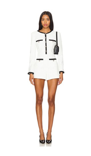 Alice + Olivia Shiloh Romper in White. - size 2 | Revolve Clothing (Global)