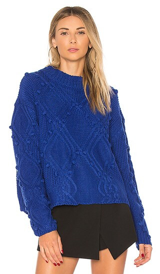 Tularosa Pom Pom Sweater in Blue | Revolve Clothing