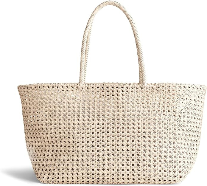 Madewell Large Caning Tote, Alabaster | Amazon (US)