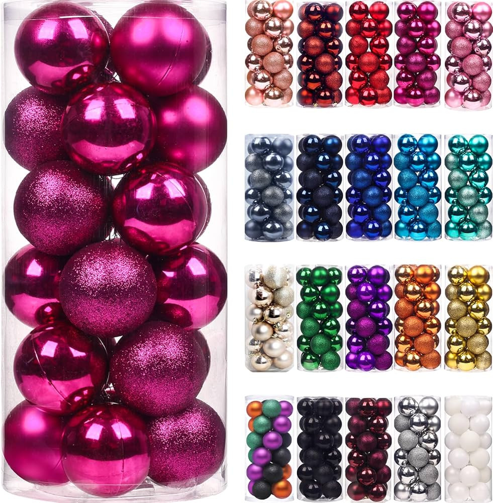 Emopeak 24Pcs Christmas Balls Ornaments for Xmas Christmas Tree - 2.36 Inch Shatterproof Christma... | Amazon (US)
