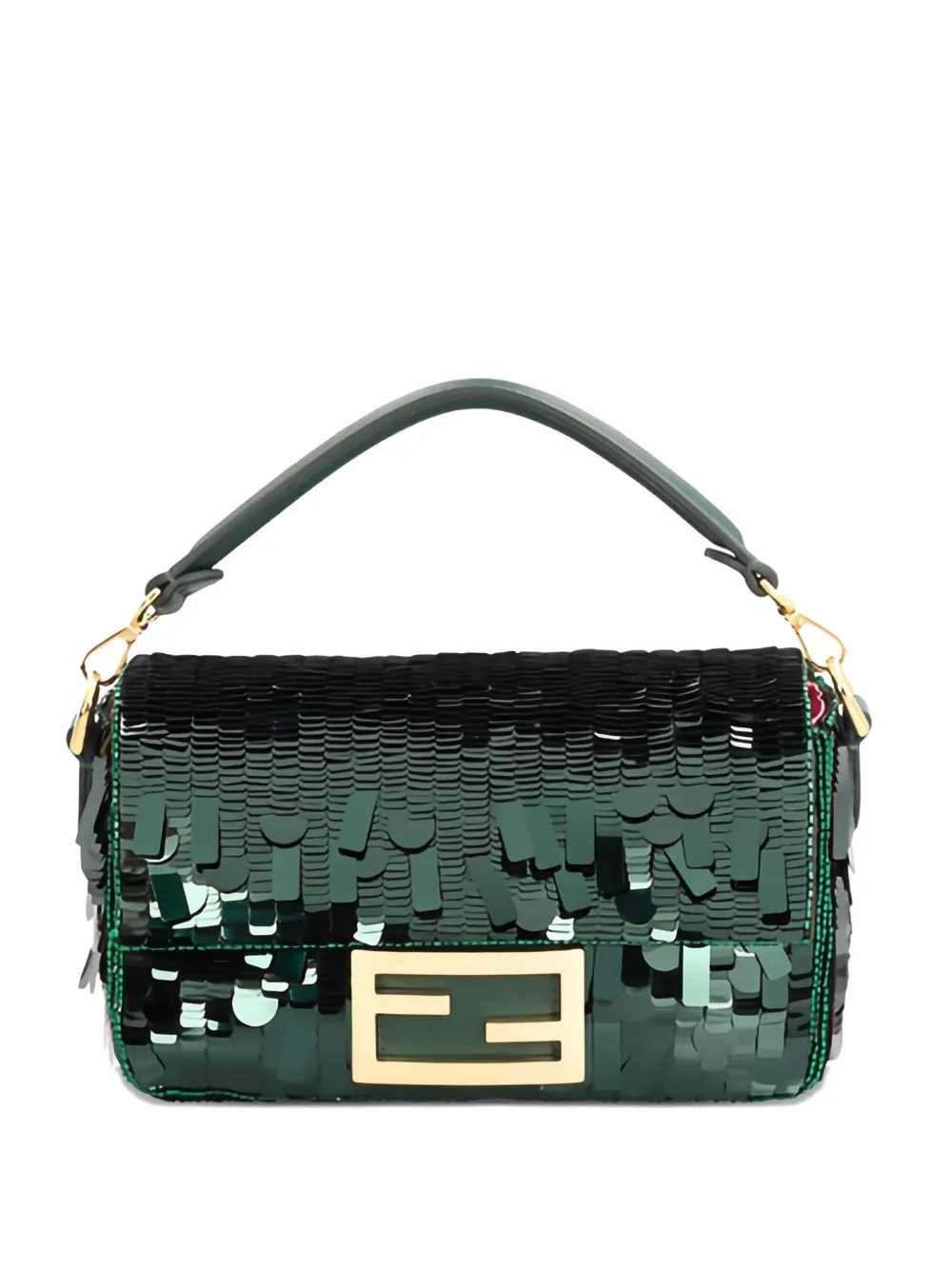 FENDI Mini Baguette Sequin Tote Bag | Green | FARFETCH ID | Farfetch Global