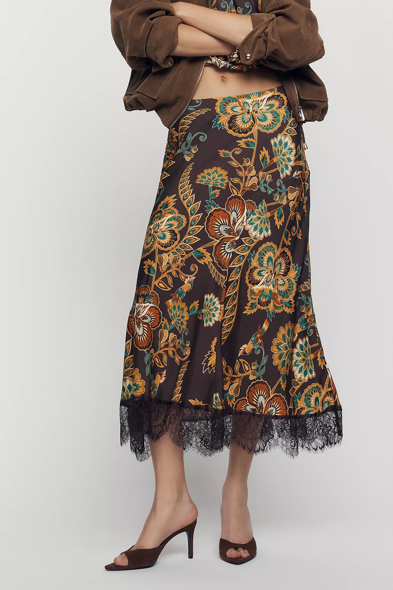 Farm Rio x Anthropologie Lace Trim Skirt | Anthropologie (US)