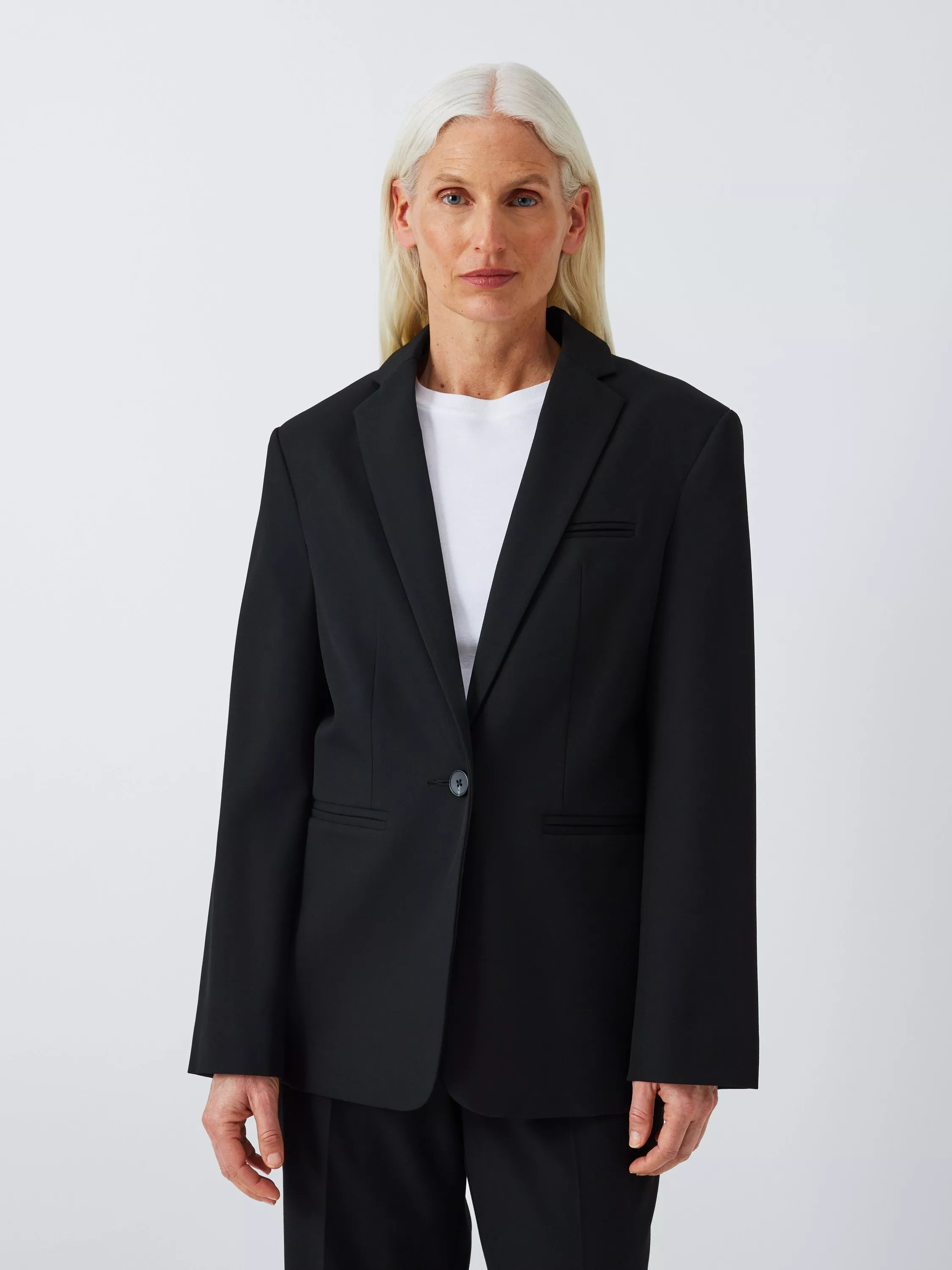 John Lewis Slim Fit Single Breasted Blazer, Black | John Lewis (UK)