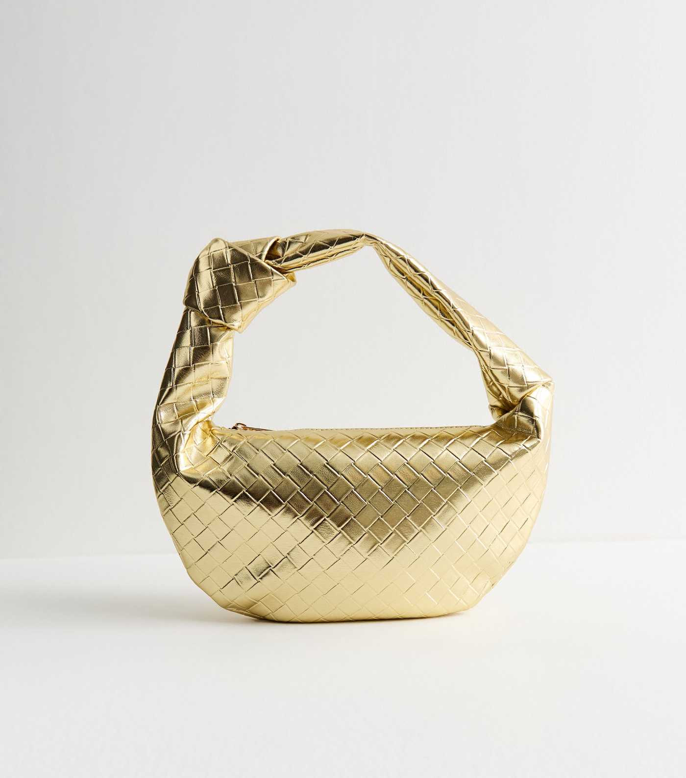 Gold Woven Leather Look Mini Top Handle Bag | New Look | New Look (UK)