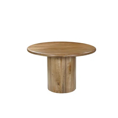 48" Natural Solid Wood Pedestal Base Round Top Dining Table | Wayfair North America
