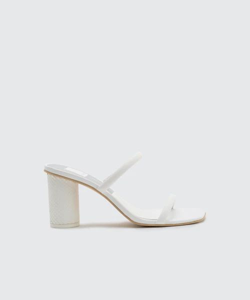 NOLES WIDE HEELS IN WHITE LEATHER | DolceVita.com