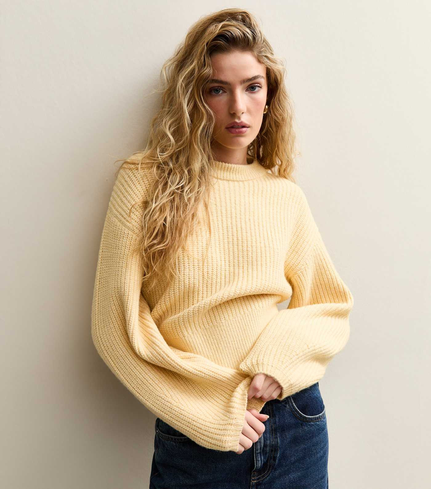Yellow Ribbed Knit Long Sleeve Jumper | New Look | New Look (UK)