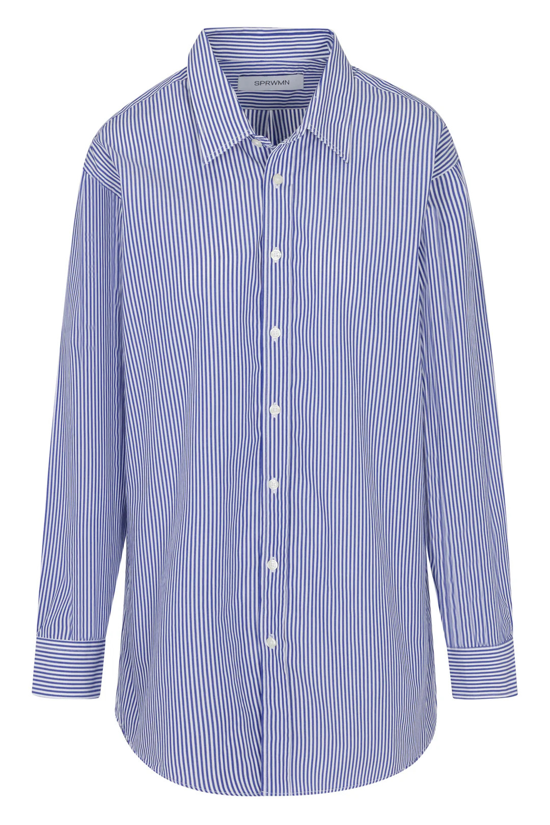 Royal Blue Striped Oversized Shirt | SPRWMN