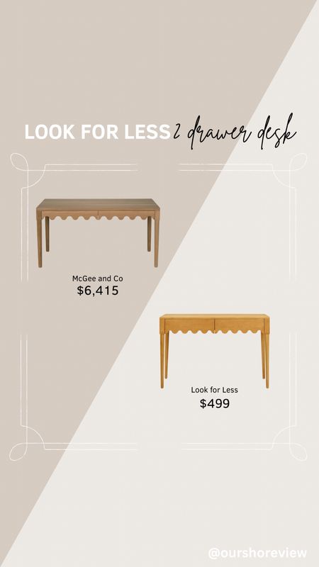 2 drawer scallop desk, McGee and Co Macie desk, designer inspired furniture, look for less office furniture, kids desk, high verses low, save verses splurge, McGee and Co look alike

#LTKstyletip #LTKhome #LTKsalealert