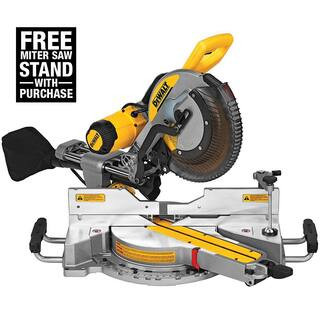 DEWALT 15 Amp Corded 12 in. Double Bevel Sliding Compound Miter Saw, Blade Wrench and Material Cl... | The Home Depot