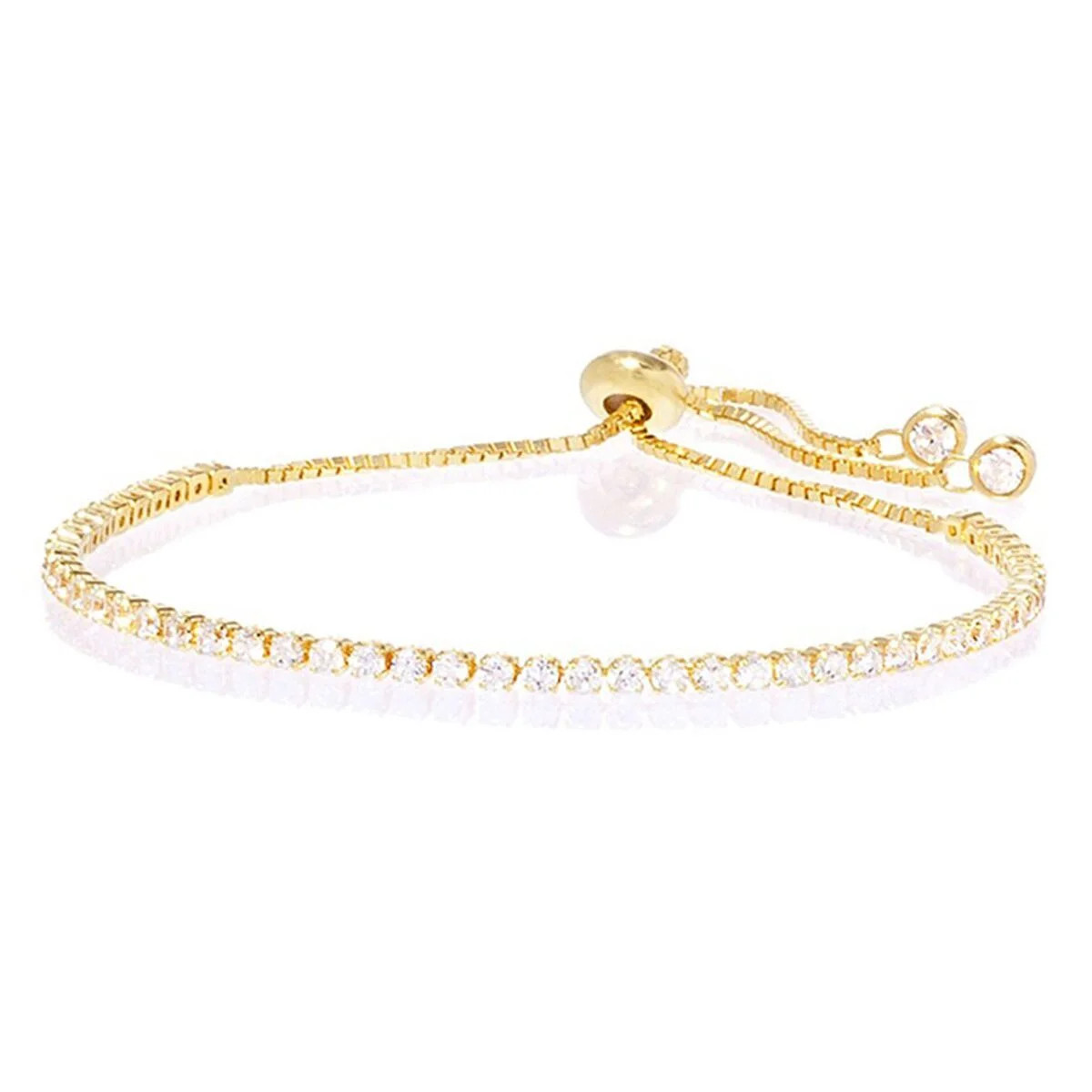 Amy and  Annette 14K Gold Adjustable Tennis Bracelet with crystals from Swarovski in 14K Plated | Walmart (US)