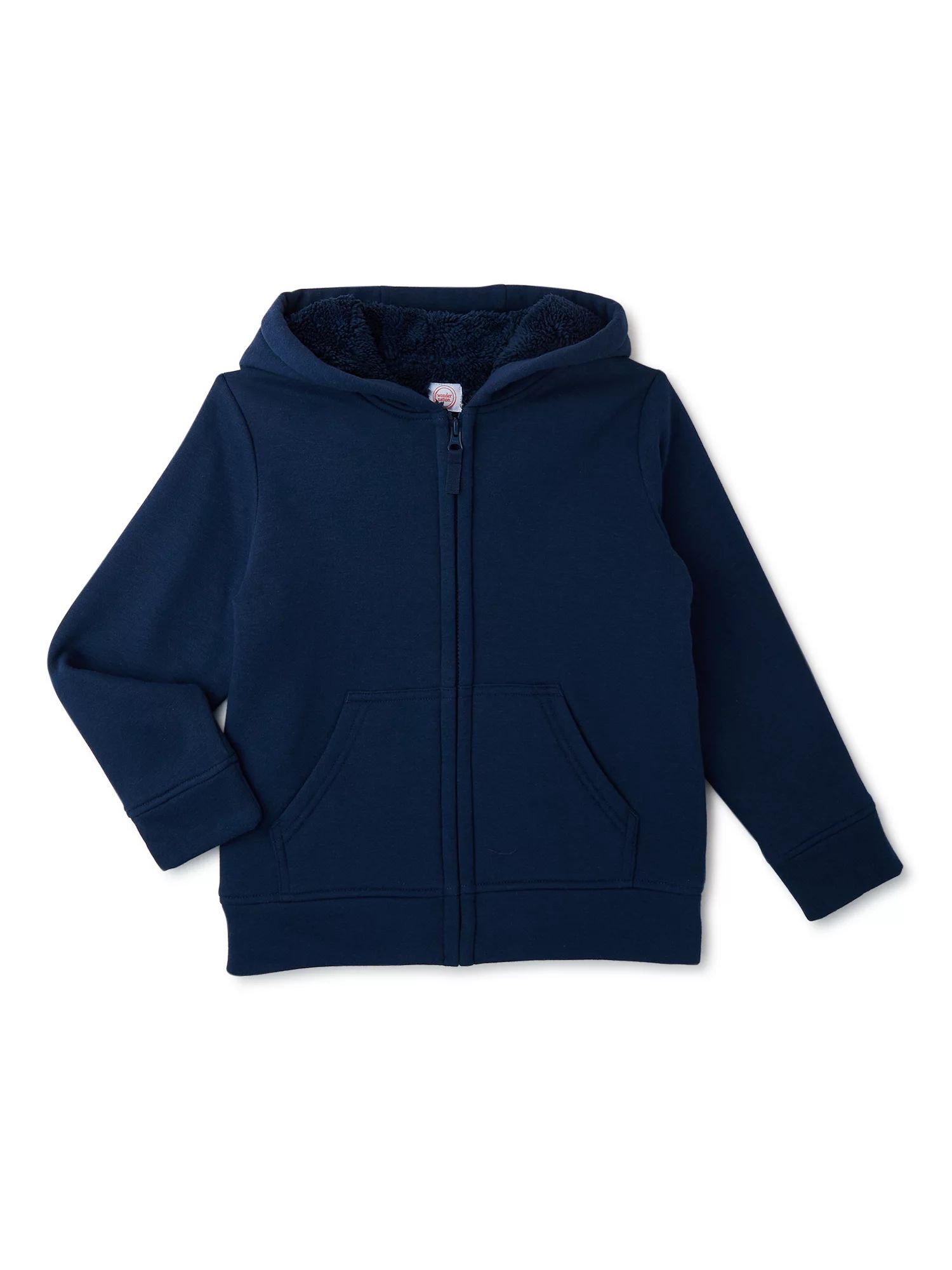 Wonder Nation Boys Sherpa Lined Full Zip Hoodie, Sizes 4-18 & Husky - Walmart.com | Walmart (US)