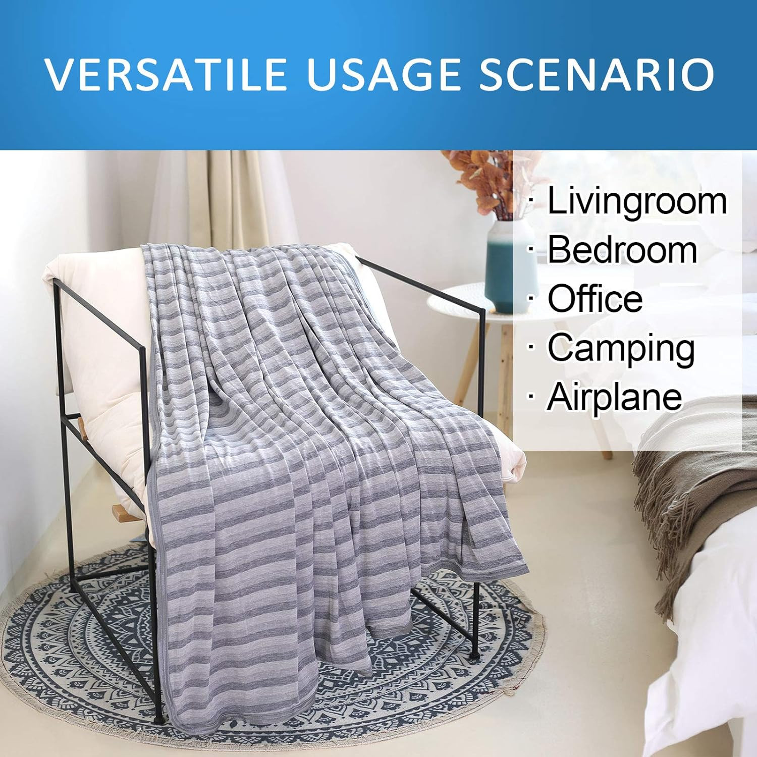 Ailemei Direct Cooling Throw Blanket for Hot Sleepers,Double Sided Cold Effect, Lightweight Breat... | Amazon (US)