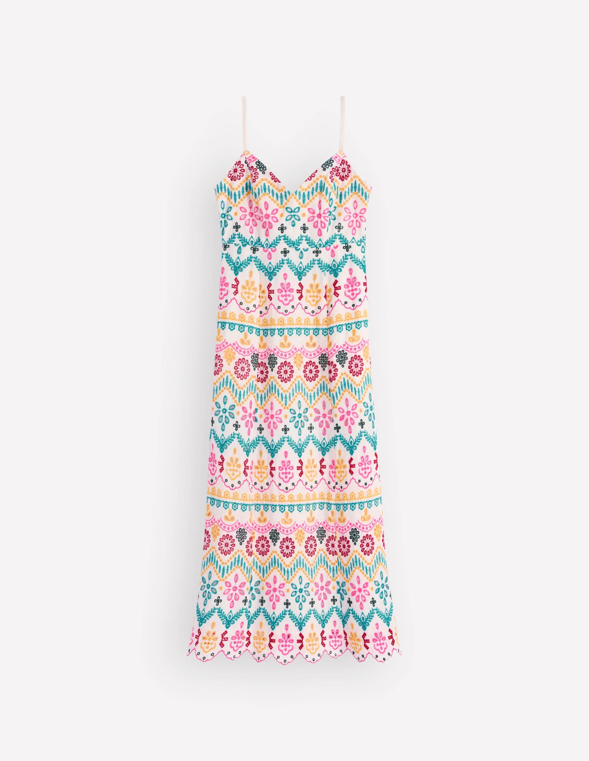 Empire Linen Broderie Dress-Multi Broderie | Boden (US)