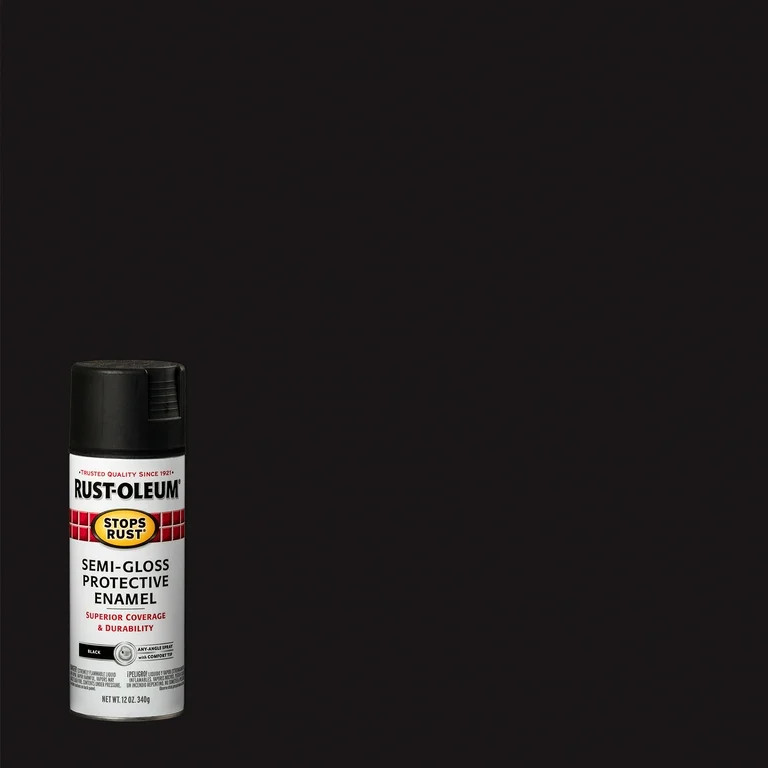Black, Rust-Oleum Stops Rust Semi-Gloss Protective Enamel Spray Paint-7798830, 12 oz | Walmart (US)