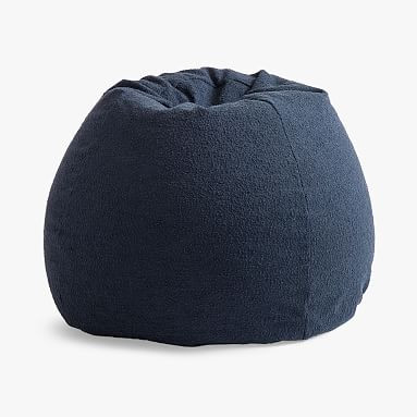Chunky Boucle Navy Bean Bag Chair | Pottery Barn Teen | Pottery Barn Teen