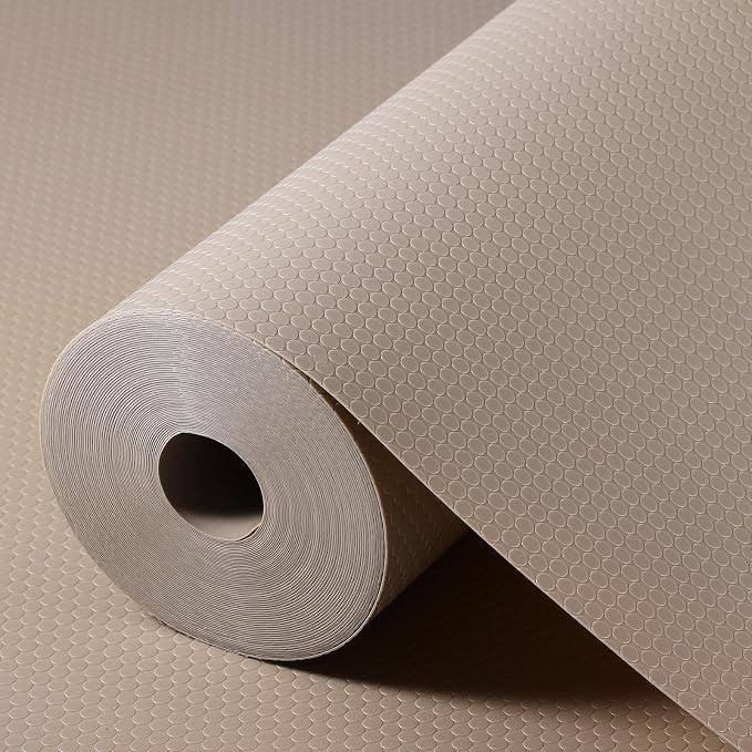 Shelf Liner Non Adhensive,Kitchen Cabinet Drawer Mat Beige 11.8\u00d7 118" | Non Adhesive, Waterp... | Amazon (US)