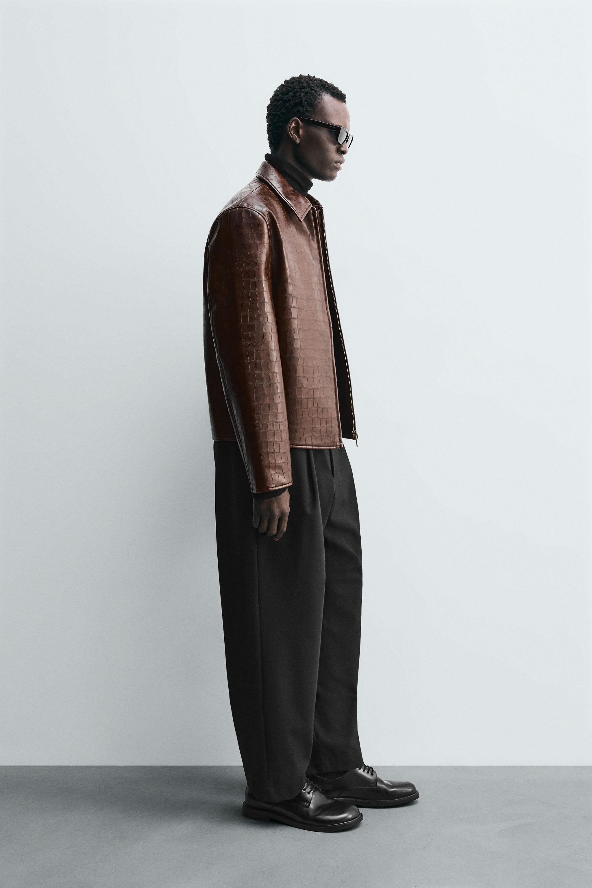 EMBOSSED FAUX LEATHER JACKET | Zara US