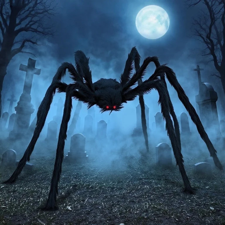 Ayieyill Spider Halloween Decorations Outdoor, 5FT Scary Giant Spider for Halloween Yard Decorati... | Walmart (US)