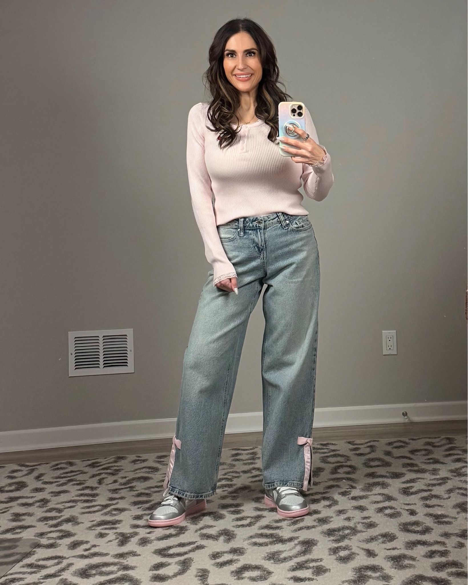Spring outfits for women
Soft pink ribbed lace trim top styled with bow hem wide leg jeans. Casual feminine spring outfit that’s easy for weekend wear. Petite friendly wide leg jeans that work great at 5’3. 

#LTKOver40 #LTKPetite #LTKootd