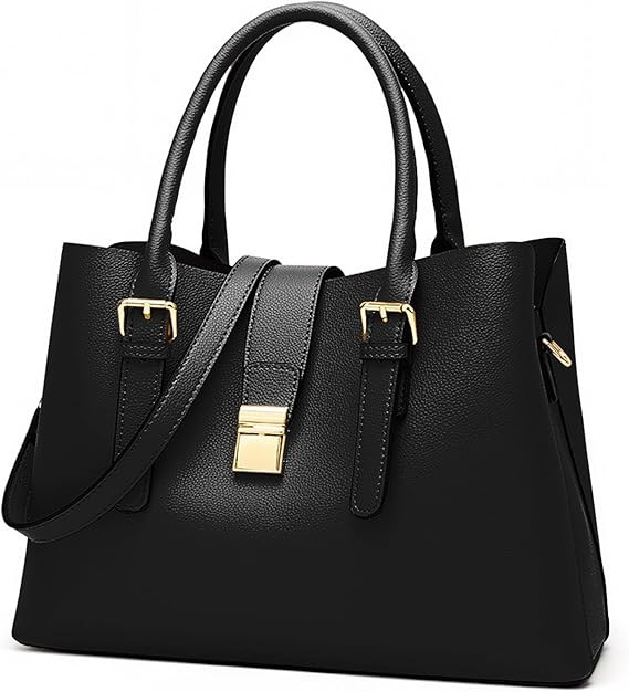 YeLoveHaw Vegan Leather Tote Bags for Women, Ladies Medium Handbags and Purses, Red Black Brown C... | Amazon (US)