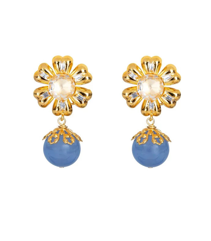 Chalcedony Flower Earrings | Shop BAZAAR