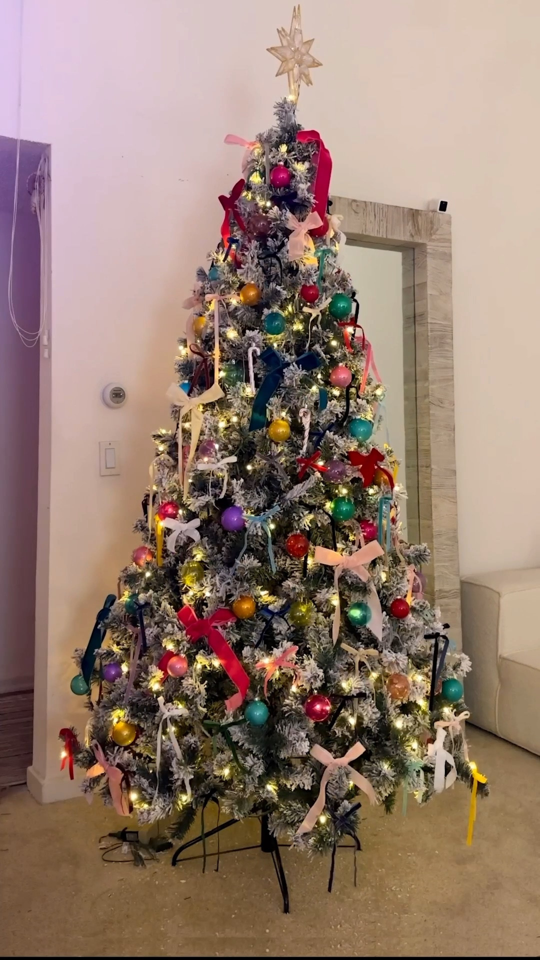 Decorate for  Christmas with me! I love this flocked pre lit Christmas tree from amazon! I got the 7.5 foot one and I’m obsessed! I have loved bows so I decided to do a full on bow tree! 🎀

#LTKHoliday #LTKhome #LTKSeasonal