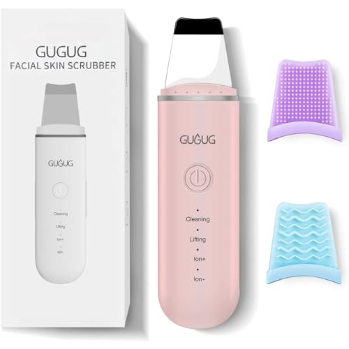 GUGUG Skin Scrubber Face Spatula Skin Spatula Pore Cleaner Blackhead Remover Tools for Facial Deep Cleansing-4 Modes, Pink | Amazon (US)