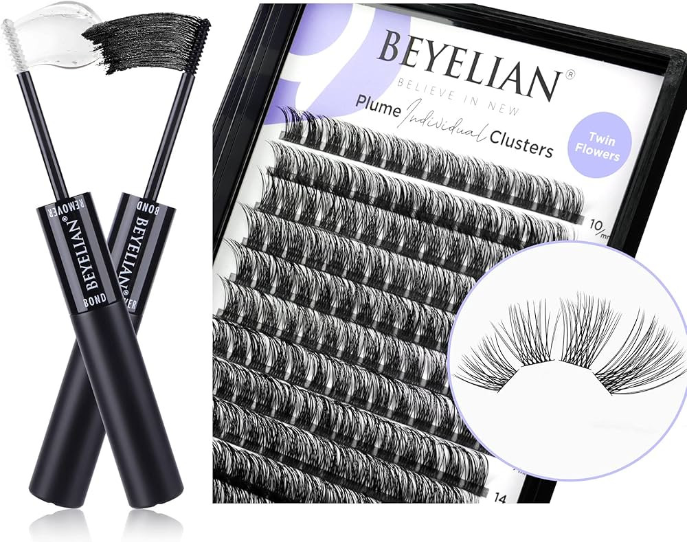 BEYELIAN 168 Pcs Individual Cluster Lashes, Lash Bond and Remover Kit, 10-16mm C Curl, Super Stro... | Amazon (US)