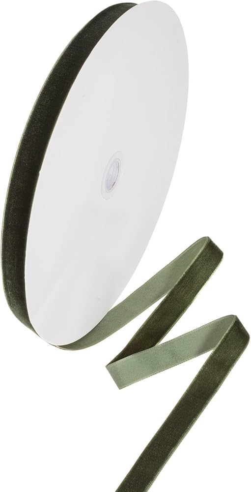 YASEO Moss Green Velvet Ribbon, 5/8 inch x 25 Yards, Ideal for Choker, Gift Wrapping, Crafts, and... | Amazon (US)