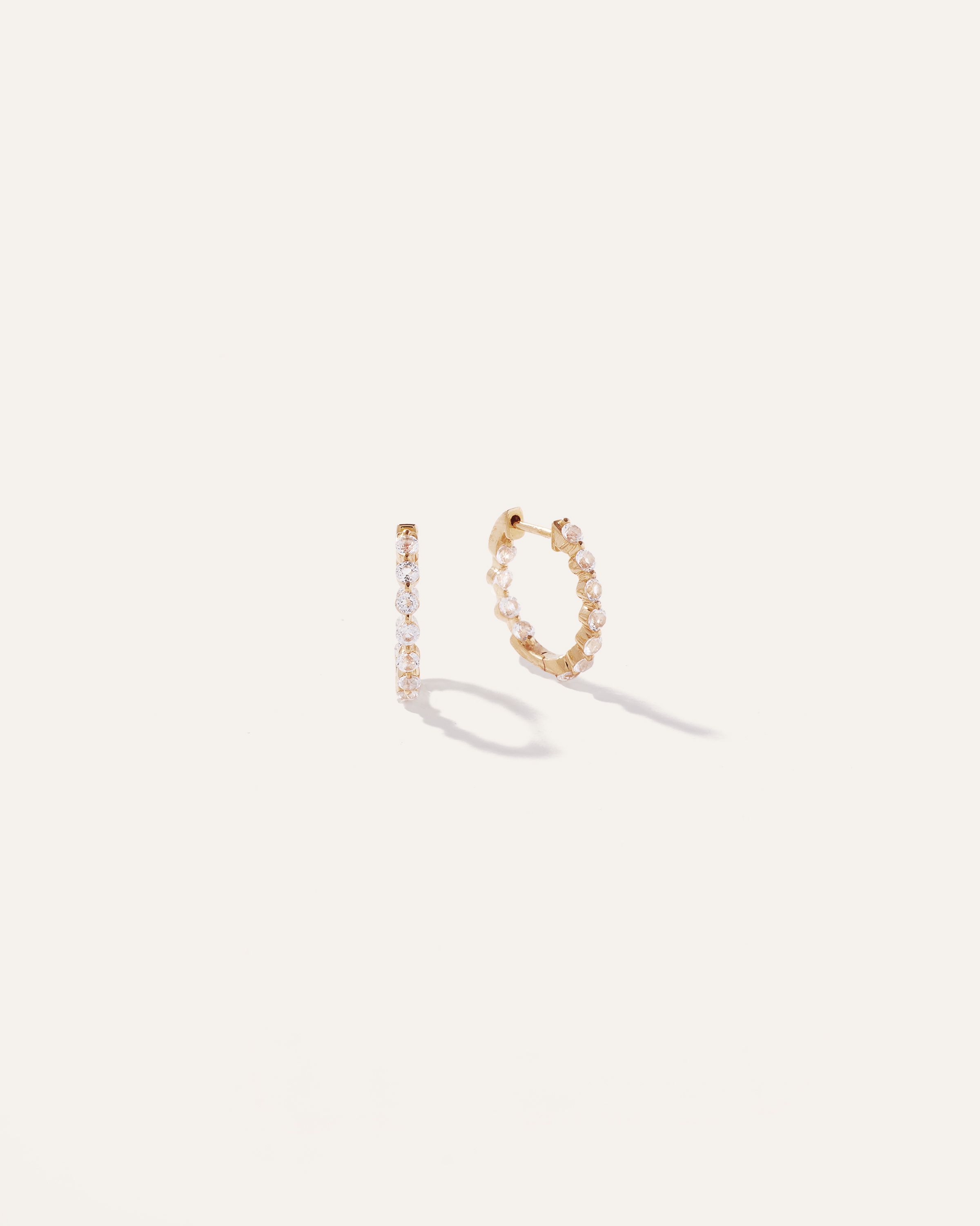 White Topaz Inside Out Hoops | Quince