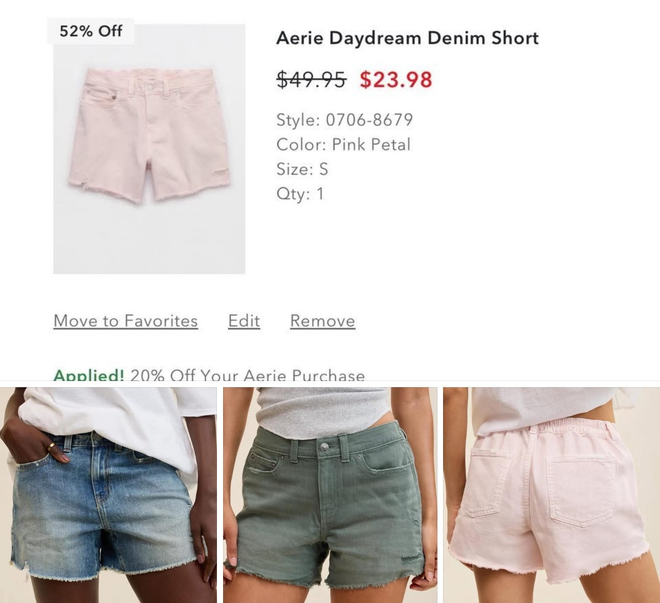 Cheapest I’ve seen these Aerie pull on denim shorts all spring! Lots of new colors too! Use: SHOPMY20

#LTKSaleAlert #LTKOver40 #LTKootd