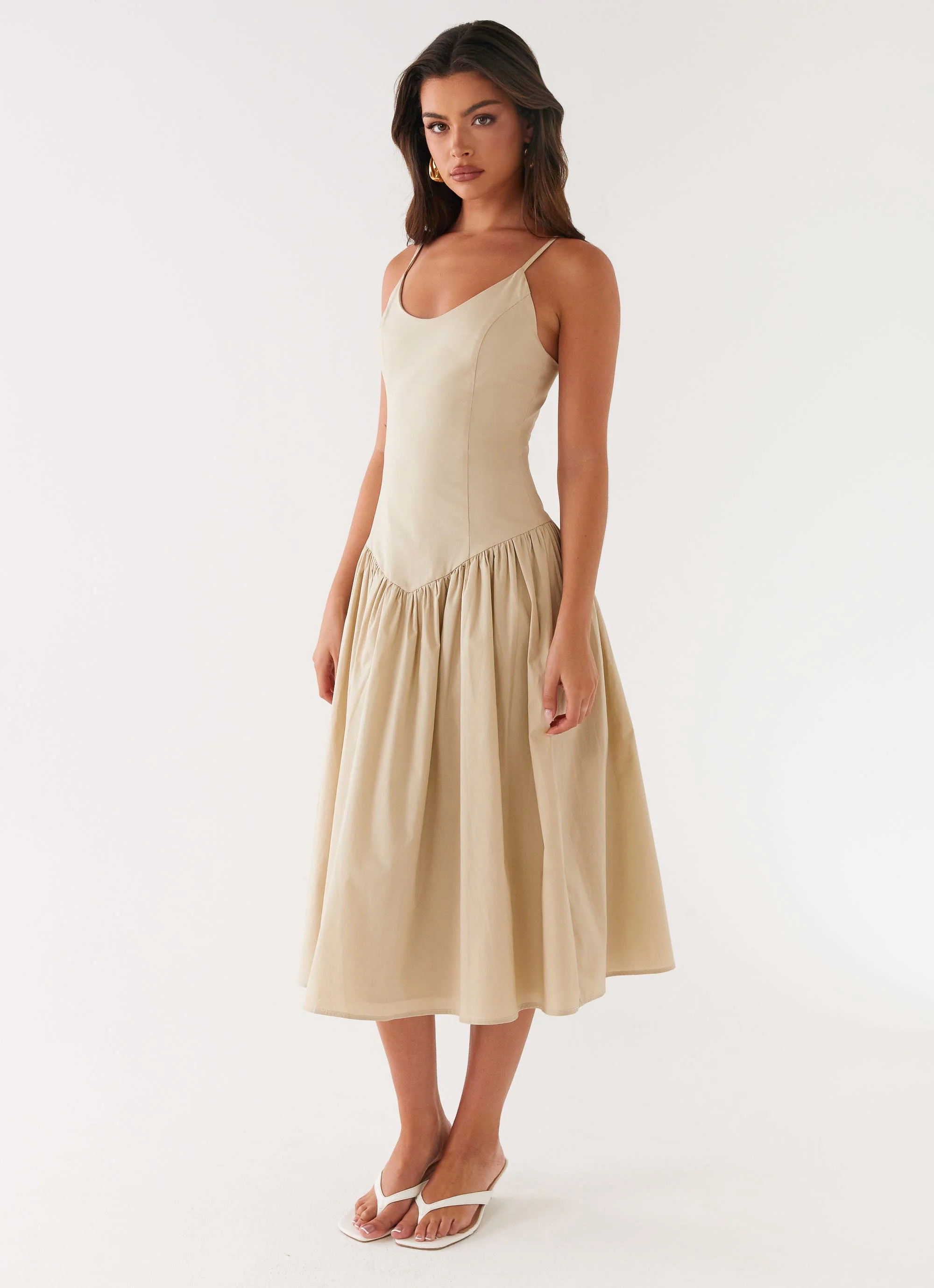 Azalea Midi Dress - Beige | Peppermayo (Global)
