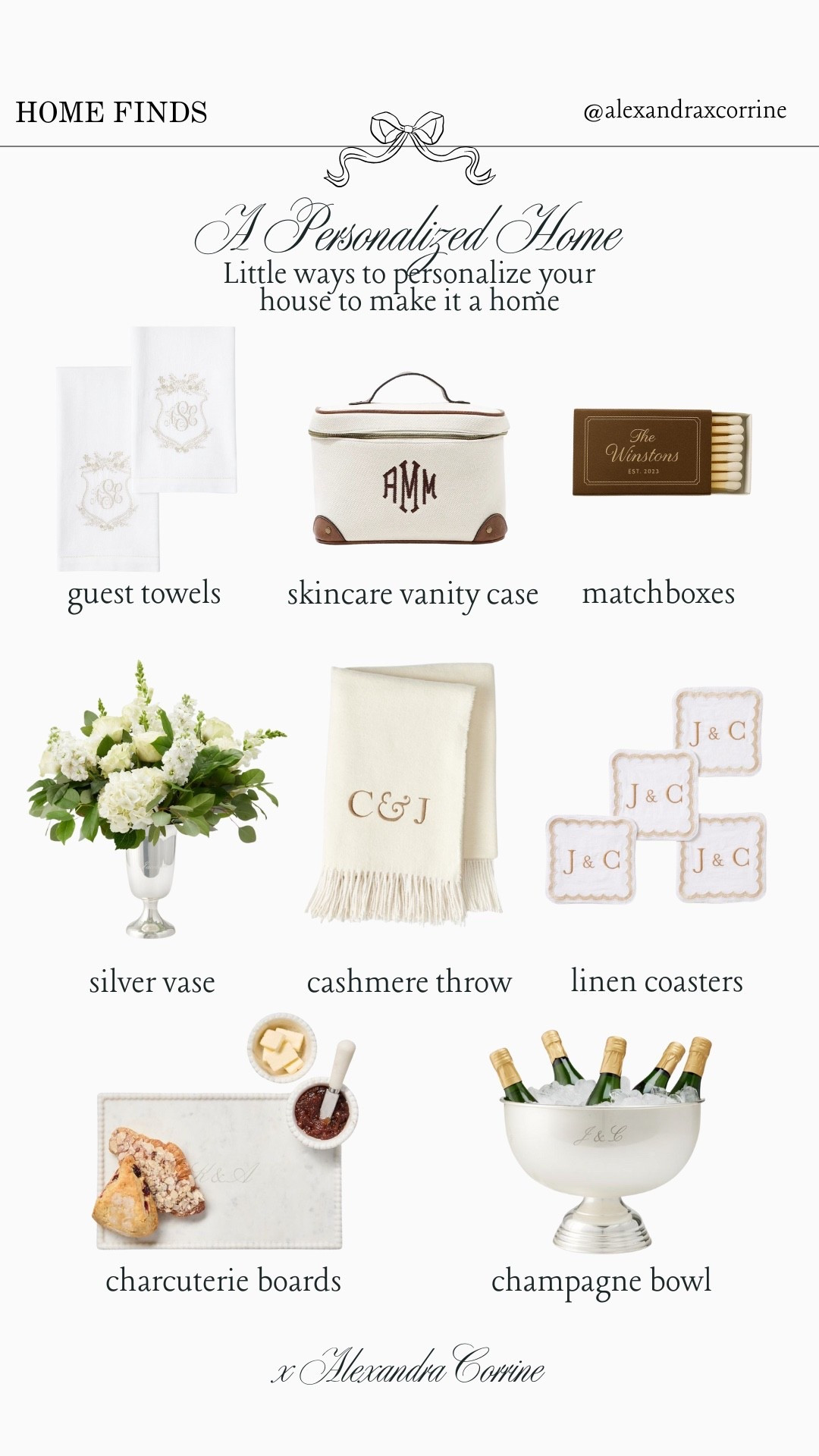 Personalized home decor 🤍

Custom home, monogram, personalized decor, home decor, cozy home finds, preppy chic, charcuterie board, silver bowl, champagne, vase, guest, host

#LTKFindsUnder100 #LTKHome