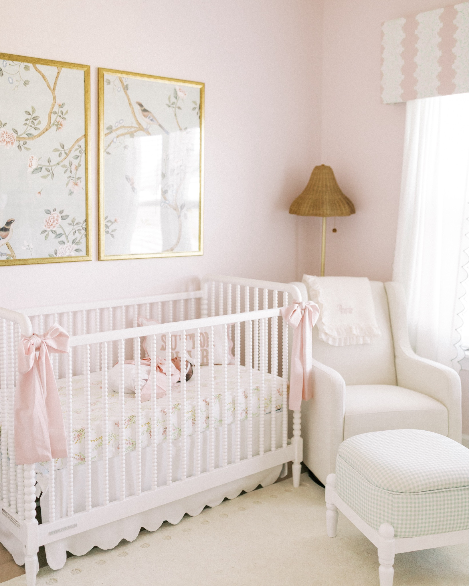 A touch of toile and a flutter of ruffles🎀 Sutton Blair’s nursery is my grandmillenial dream come true— every bit as classic and girly as I hoped it would be! From the blush bows to the scalloped crib skirt, it’s  soft, serene, and filled with thoughtful details. 

#LTKHome #LTKBaby #LTKBump