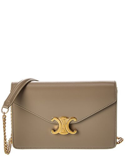 Triomphe Leather Wallet On Chain | Gilt & Gilt City