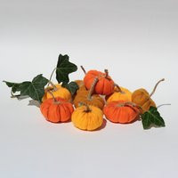 Fabric Dollhouse Pumpkins in Autumn Colours ~ Miniature Handmade Felt Pumpkin Ornaments Halloween Bowl Fillers | Etsy (US)