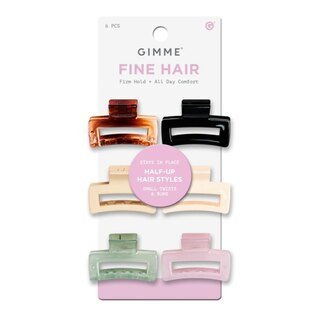 Gimme Beauty Fine Hair Rectangle Hair Clips, Assorted Color, 6 CT | CVS Health
