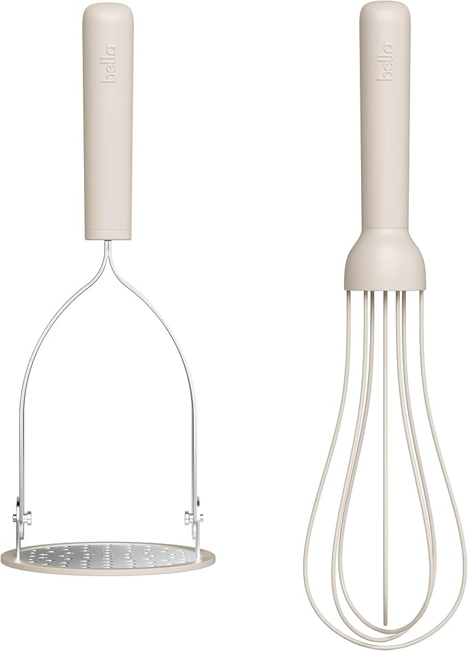 bella TOOLS 2 Piece Compact Masher and Whisk, Oatmilk | Amazon (US)