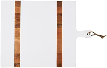 Mud Pie Wooded Square Board,White, 23 1/4" x 16 3/4" | Amazon (US)