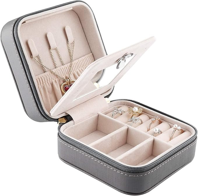 JIDUO Duomiila Small Travel Jewelry Box, Travel Mini Organizer Portable Display Storage Case for ... | Amazon (US)