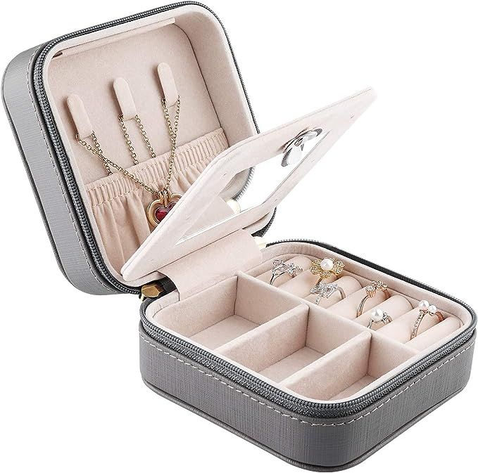 JIDUO Duomiila Small Travel Jewelry Box, Travel Mini Organizer Portable Display Storage Case for ... | Amazon (US)