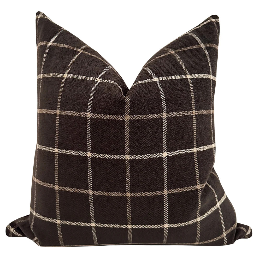 Sully Black Plaid Pillow Cover | Hackner Home (US)