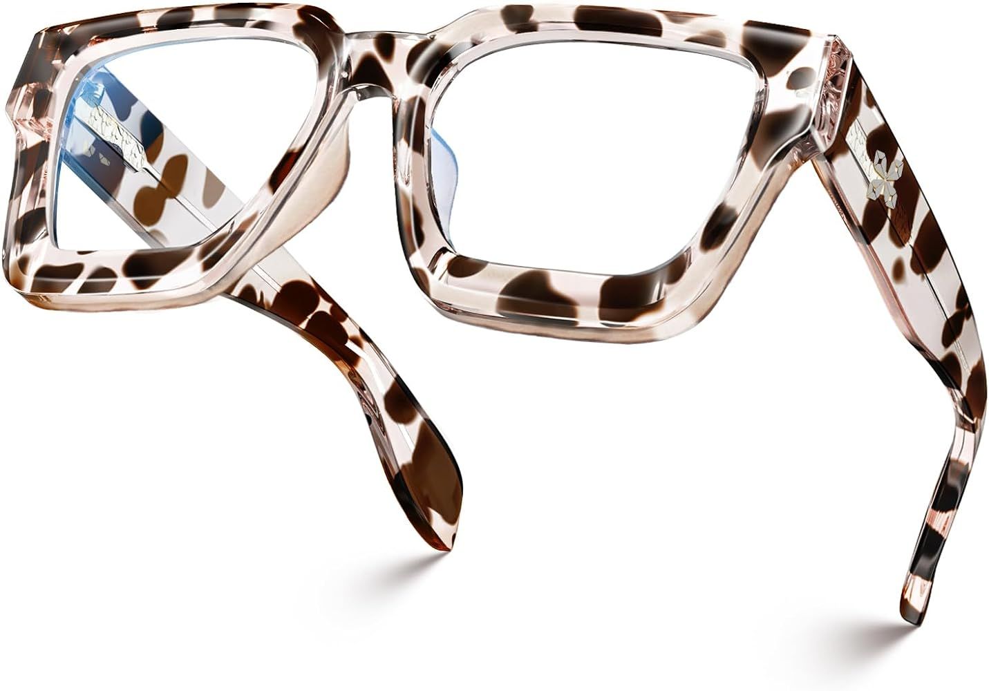 VISOONE Blue Light Blocking Glasses Rectangle Chic Preppy Look MultiColor Frame for Women Men RIVER | Amazon (US)